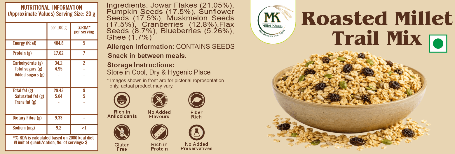 Roasted Millet Trail Mix, pack-back