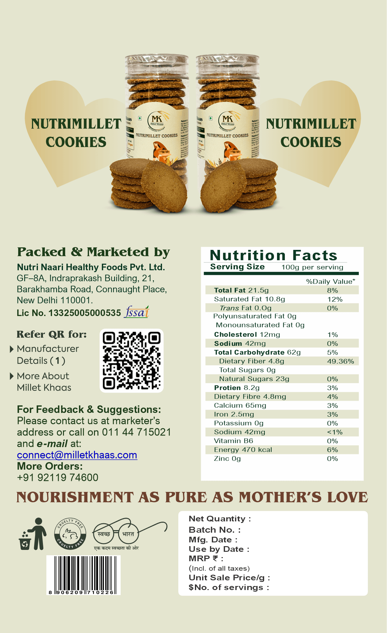NutriMillet Cookies, product-out